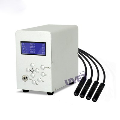 Multi-channel 395nm LED UV spot curing unit for optical lens bonding